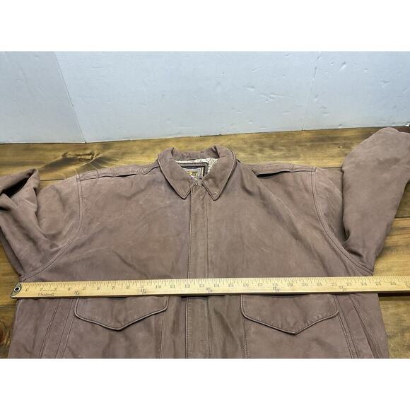 Vintage G-III Global Identity Brown Leather Bomber Jacket Size Large - Picture 8 of 12